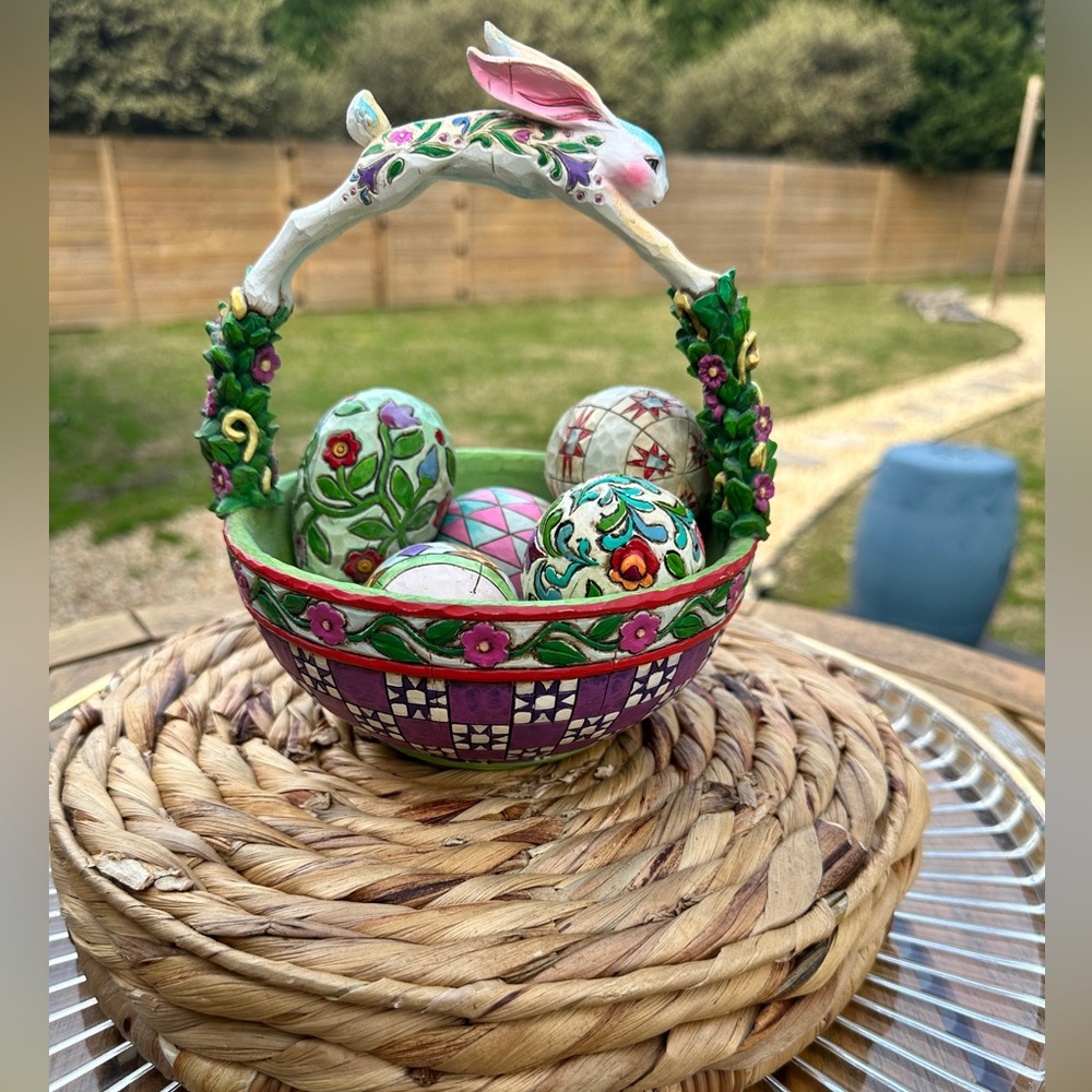 SOLD Jim Shore 'Springtime Surprises' Basket with Eggs 🥚 (#4005354)